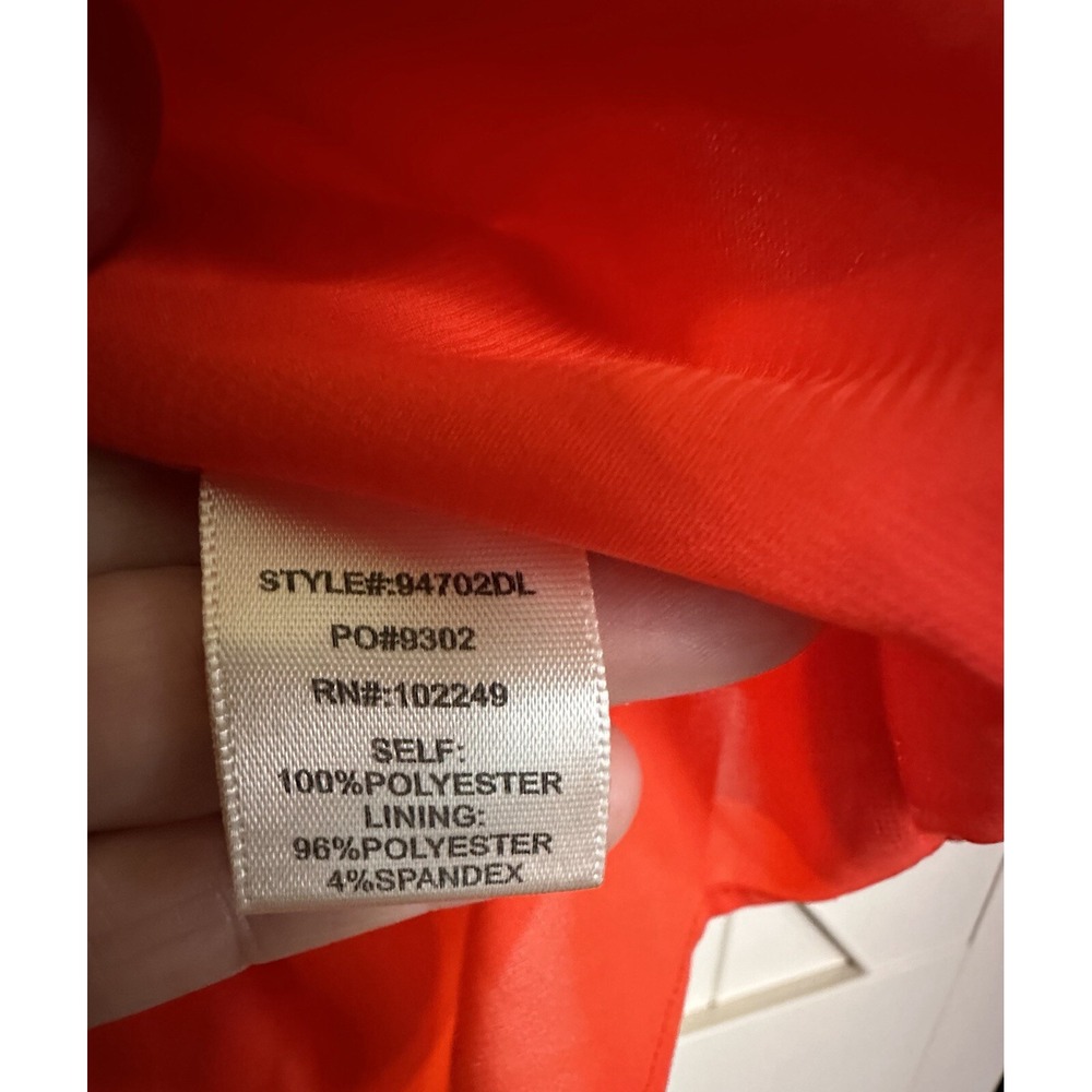 Skies Are Blue Womens Dress XS Orange‎ Off The Shoulder 3/4 Sleeve Ruffle Lined - Picture 5 of 5
